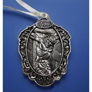 VTG MESSIAH COLLECTION ORNAMENT Labor Of Love 2005 SILVER PLATED DIE CAST